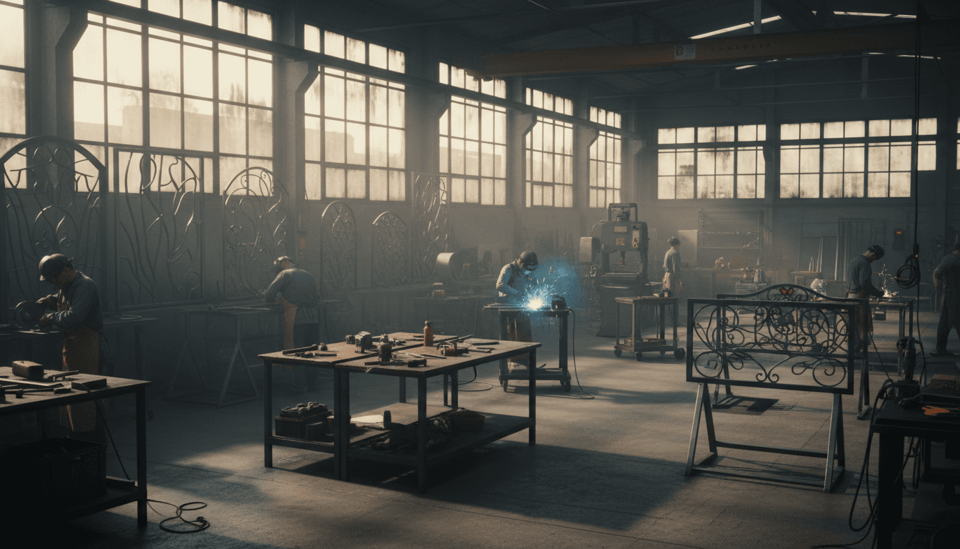 Custom booth under fabrication in workshop